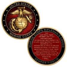 NEW U.S. Marine Corps Rifleman's Creed Challenge Coin.