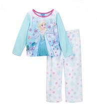Disney Frozen Elsa Fleece Pajamas Pants Top Set 2T Gift Sleepwear PJs Winter New