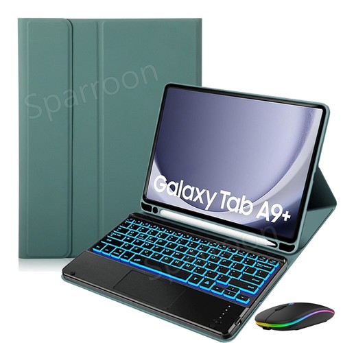 For Samsung Galaxy Tab A9+ A8 S9 FE S8 S7 Backlit w/Touchpad Keyboard Case Mouse - Picture 27 of 59