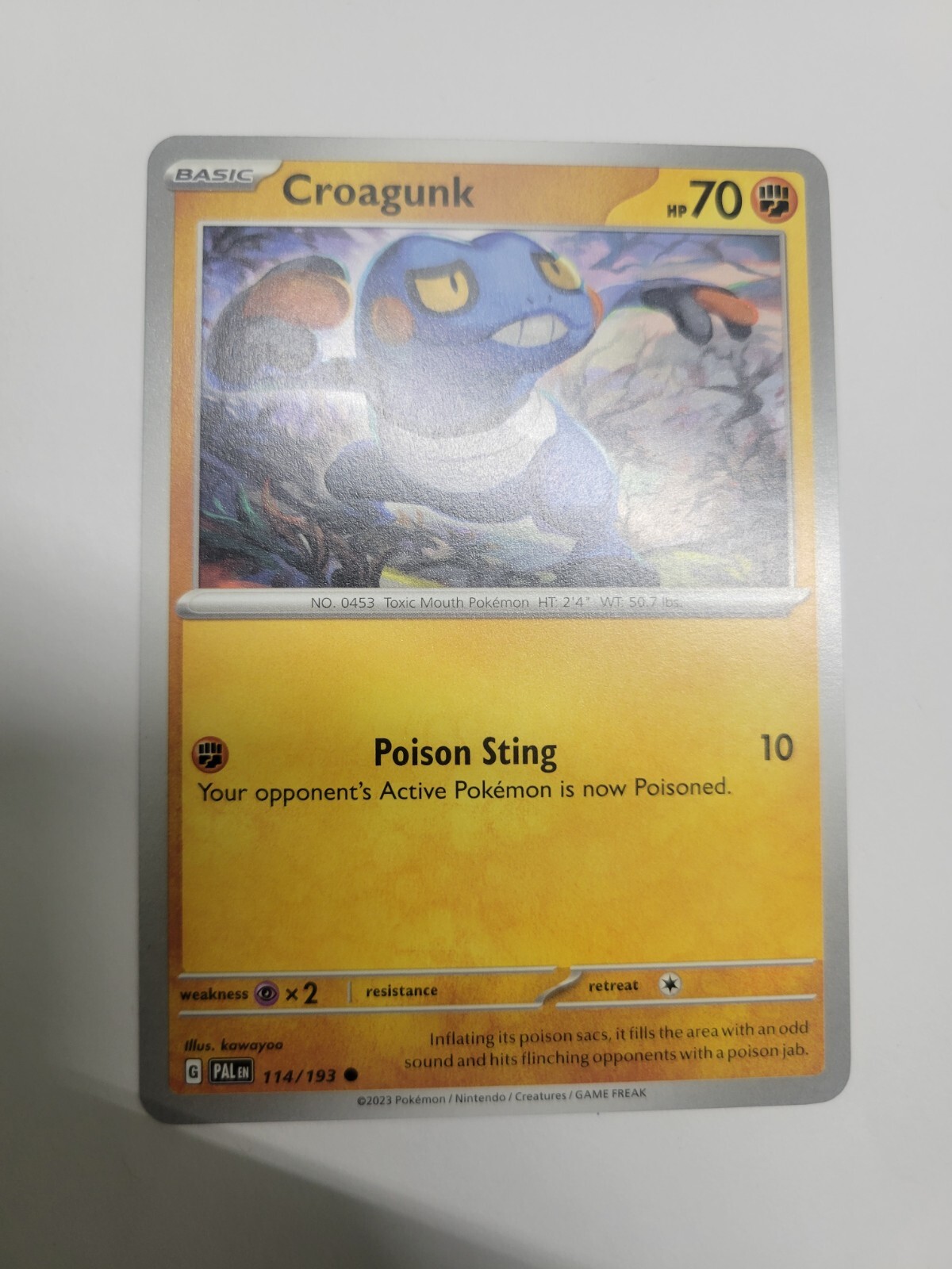 Croagunk 114/193 NM / M - Paldea Evolved Scarlet Violet Pokemon Card