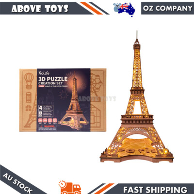 Rolife Night Of The Eiffel Tower LED 4 Lighting Modes 3D Wooden Puzzle DIY Model