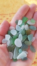 cailloux de verre bien dépolis par la mer, petits, 400 gr.