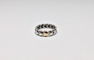 yg retired pandora stacking 14k tone filled ring heart silver