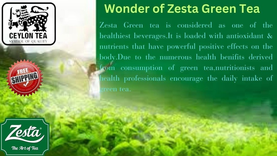 Zesta Ceylon Green Tea Best Tea for Fat burn Quality 100 Original, 25