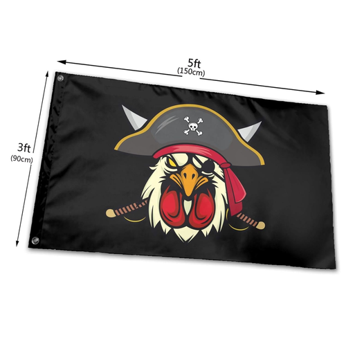 Chicken Pirate Flag 3X5 Ft Outdoor Indoor with Grommet Garden Home House Yard Vi - Picture 3 of 8