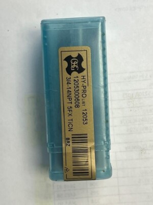 OSG LIST # 12053 HY PRO 3/-14 NPT 5FX TiCN PIPE THREAD TAP