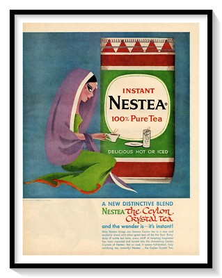 Nestea Ceylon Crystal Tea Ad Vintage 1961 Magazine Orientalism Advertisement