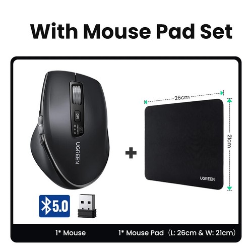 Wireless Mouse 5.4 2.4G Ergonomic 5000DPI for MacBook Tablet Laptops Computer - Picture 8 of 25