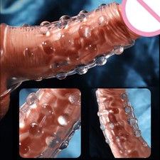 2PCS Reusable Penis-Extender-Enlarger Sleeve Male MEN Enhancer Stretcher Condoms