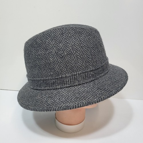 Vintage Bollman Men's Gray Wool Fedora Classic Lined Hat Sz Large Feathers USA - Picture 4 of 13