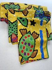 Caribbean Themed Spring Twin Sheet Set pineapple Turtle Shells Flowers Yellow
