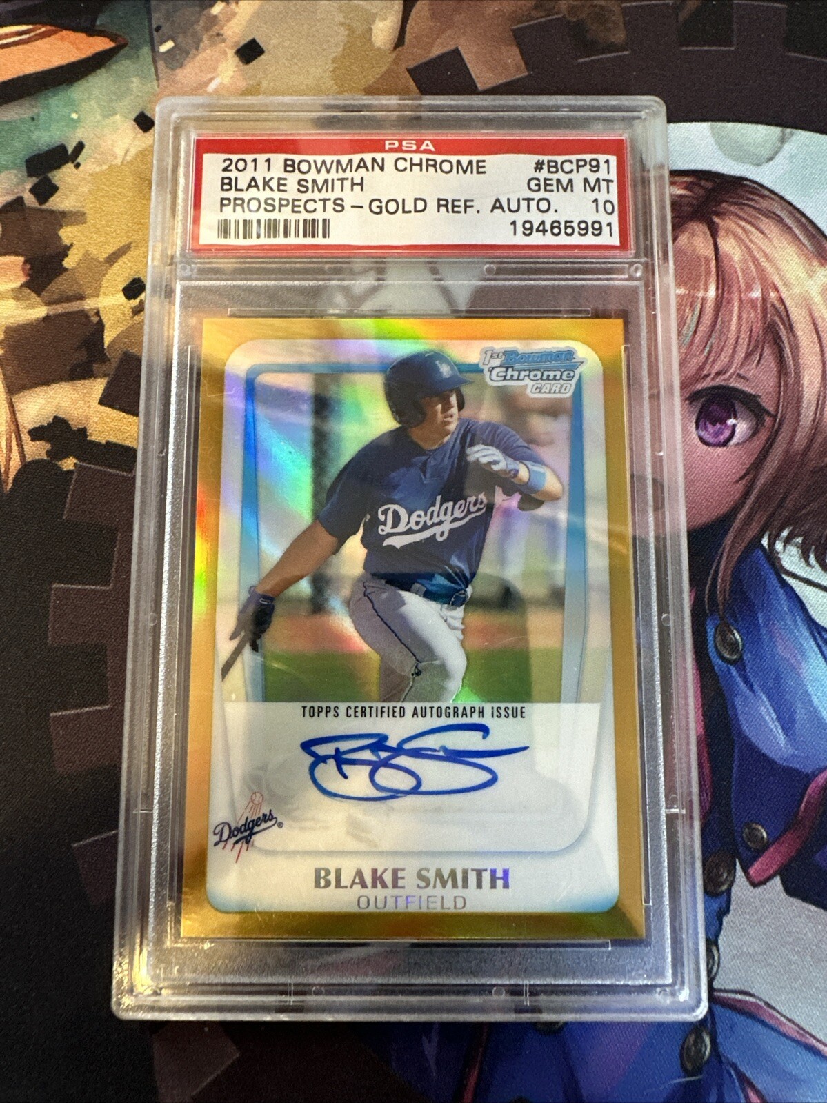 Blake Smith 2011 Bowman Chrome Gold Refractor Autograph Rookie #21/50 PSA 10