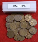 1914-P Lincoln Wheat Cent Penny 50 Coin roll Circulated "All Fine"