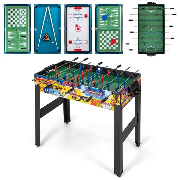 12 In 1 Spieltisch Tischkicker Kickertisch AktivitäTstisch Mit TischfußBall-image