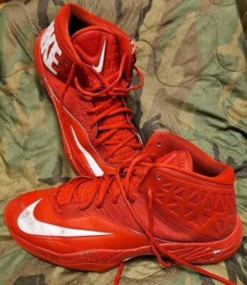 Nike Zoom Code Elite 3/4 Shark Promo Sample Cleats Red White Men s Size 16