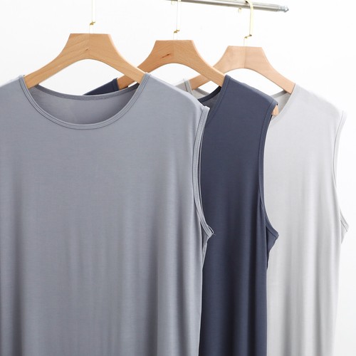 Herren Bambus ärmellose Nachthemden Nachtwäsche lockeres Nachthemd lange Pyjama Shirts - Bild 10 von 30