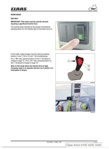 Claas Arion 610C 620C 630C Tractor Opps Manual Delivered Today - Picture 2 of 4