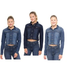 Womens Ladies Denim Jacket Casual Stretch Button Up Classic Casual Jeans Coat