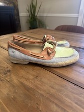 New Sam Edelman Size 8.5 Espadrille Sebastian Boat Shoes Loafers Leather Canvas