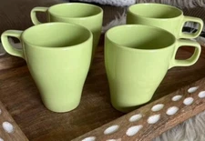 IKEA FARGRIK 19894 Modern Coffee Mugs Cups Stackable Green Set of 4 EUC