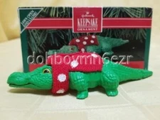 Hallmark 1990 Christmas Croc Crocodile Alligator Ornament