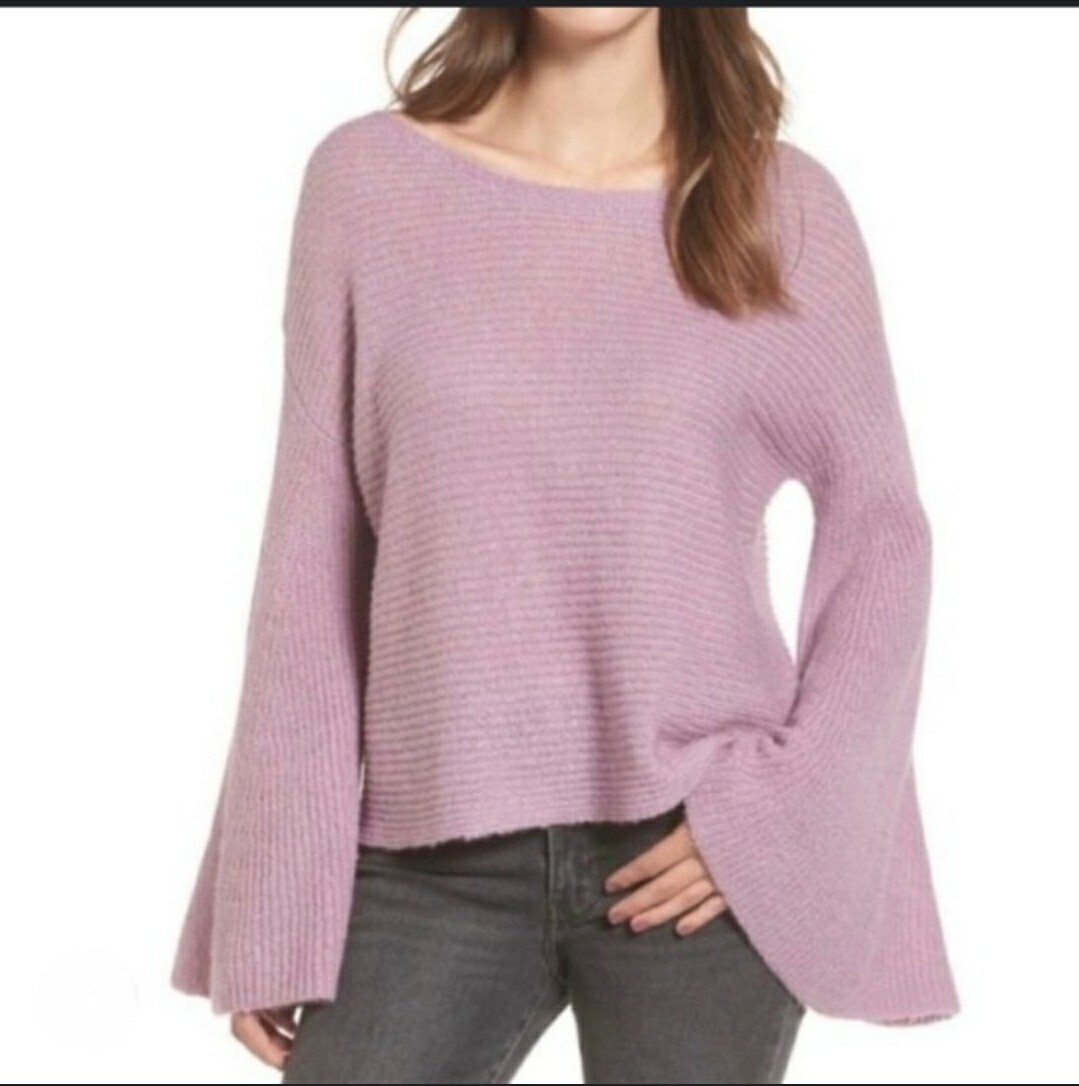 BP Flare Bell Sleeve Lavender Purple Lrg Knit Sweater Pullover