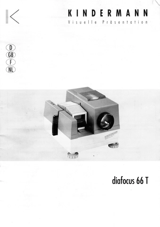 Bedienungsanleitung Manual Diaprojektor Kindermann diafocus 66 T - Bild 1 von 1