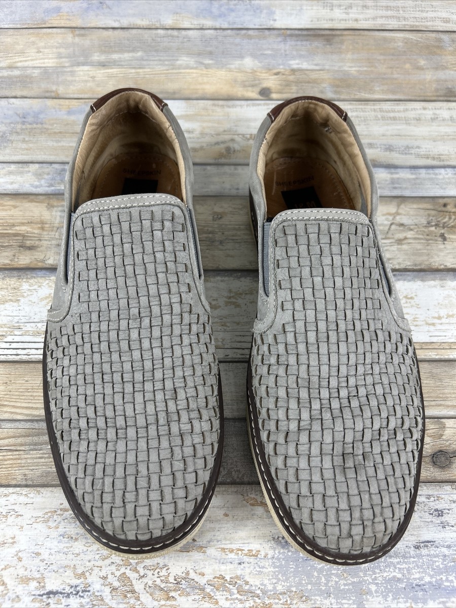 JOHNSTON & MURPHY Mens Shoes Sz 9M Gray McGuffey Woven Slip  display picture 3
