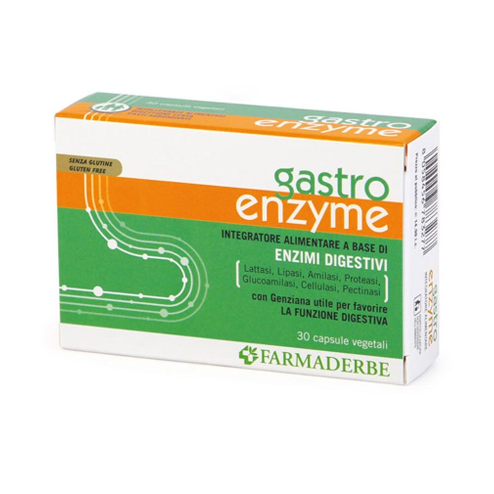 Farmaderbe Gastro Enzyme Integratore Alimentare, 30 Capsule Vegetali