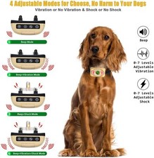  2 PACK Hiroumer Beep Vibration Waterproof Dog Stop Bark Collar - NIB