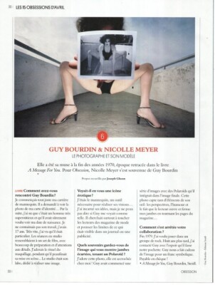 GUY BOURDIN & NICOLLE MEYER = PRESSEAUSSCHNITT 1 SEITE 2013 / CLIPPING