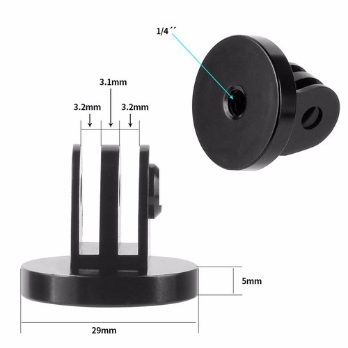 Aluminium Legierung Mount Hole Hole 1/4 Gewindeadapter Für Gopro Stativ-Adapter - Bild 3 von 28