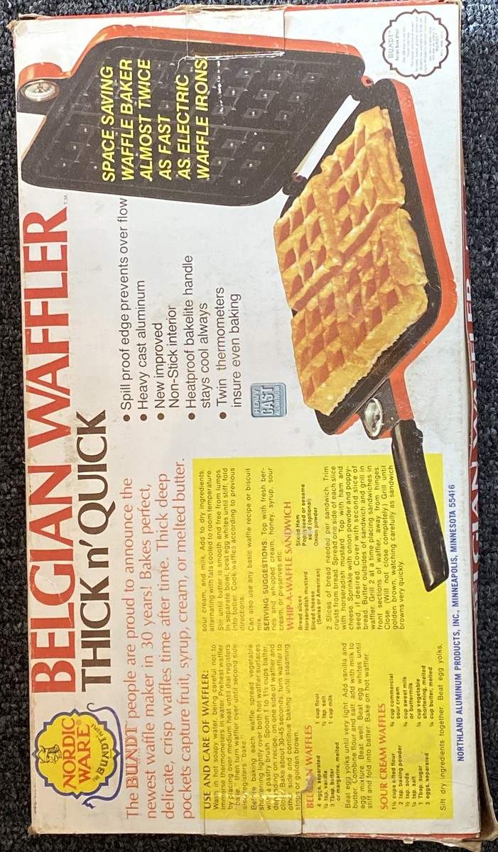 Nordic Ware Belgian Waffler Thick n' Quick Heavy Cast Aluminum