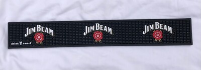 Jim Beam Rubber Bar Mat, Drink Rail Spill 24 x 3 1/2 Brand New!