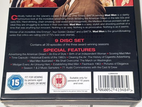 Mad Men Season 1, 2 and 3 Limited Premium Edition (2010) - 9x Blu-ray Disc Set - Picture 5 of 20