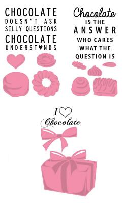 Stanzschablone + Stempel Schokolade Kuchen Cupcakes Marianne Design Collectables