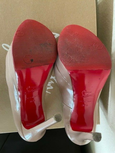 CHRISTIAN LOUBOUTIN LADY PEEP 150 PATENT NUDE SIZE 36.5 | eBay