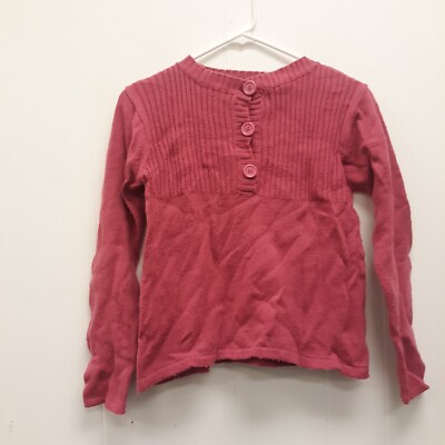2B Real Girls Pink long Sleeve open front with botton size 10/12 100% acrylic 