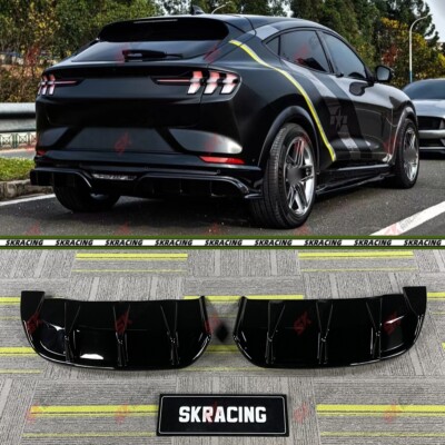 Gloss Black/Carbon Fiber Rear Bumper Diffuser Lip Fits Ford Mustang Mach-E 21-25