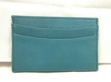 Card Case Slim Design Business Credit Leather Graphic Image Blue