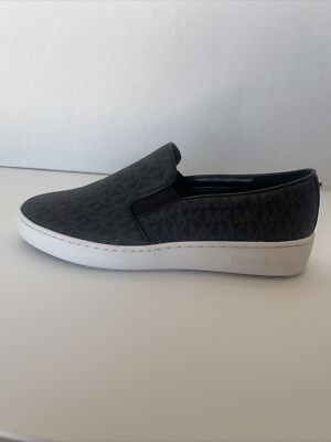New Michael Kors Logo Espadrille Slip On Shoes Gray Black  display picture 1