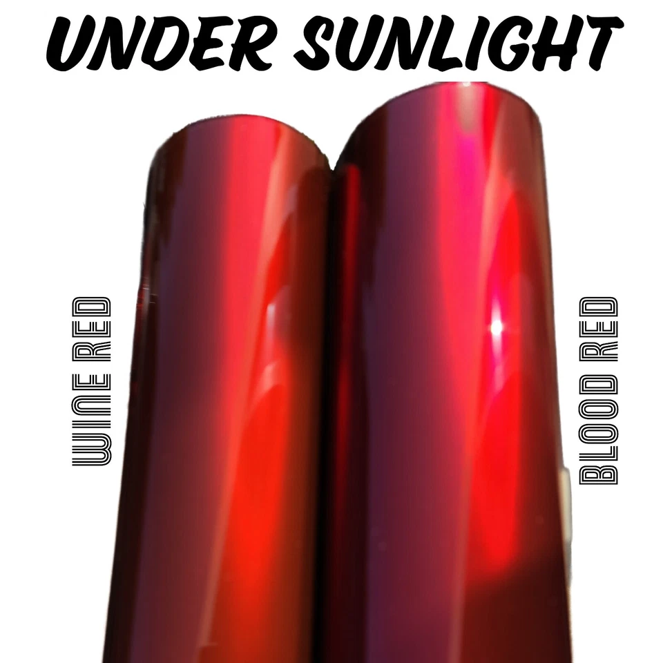 Calcomanía adhesiva premium de alto brillo rojo sangre de vino oscuro revestimiento PET vinilo envoltura de automóvil Foto 2 de 2