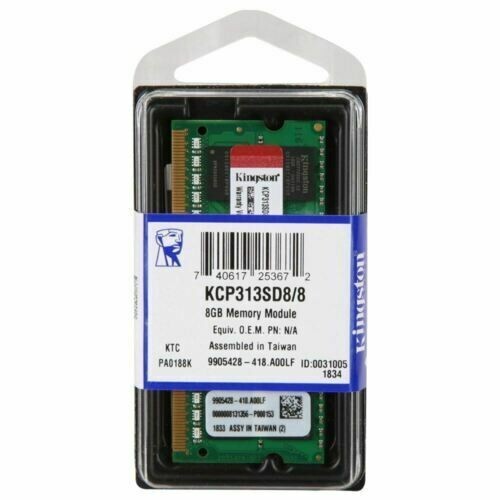 Mémoire Ram KINGSTON KCP313SD8/8G DDR3 8GB PC Portable 1333MHz 240-Pin - Photo 1/2