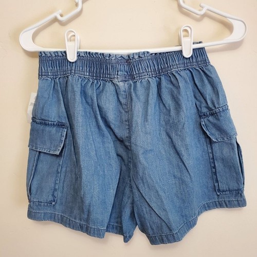 NWT GAP KIDS BLUE CHAMBRAY DENIM UTILITY SHORTS MEDIUM WASH CARGO GIRLS YOUTH XL - Picture 7 of 11