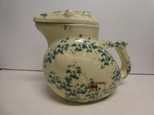 VINTAGE AUSTRALIAN POTTERY PORCELAIN NPA KOOKABURRA GREEN ELECTRIC KETTLE JUG