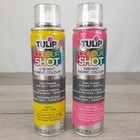 2 X FABRIC COLOUR SPRAY PAINT INSTANT WASHABLE COLOUR SHOT TULIP UPCYCLE