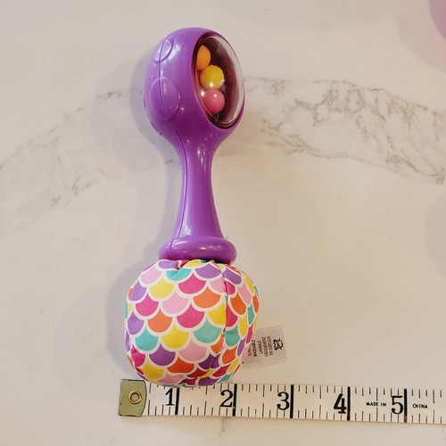 Fisher-Price Rattle 'N Rock Two Soft Baby Musical Maracas Pink & Purple - Picture 8 of 10