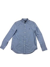 boys ralph lauren polo Performance Long Sleeve Button Down Blue White Checks XL