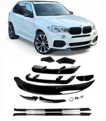 BMW X5 F15 KIT SPLITTER DIFFUSOR SEITENSCHWELLER SPOILER GLANZ SCHWARZ 13-18 MP