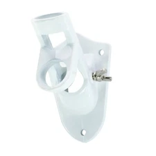 2 Position Flag Pole Bracket White Aluminum Wall Mounted Flag Pole Bracket